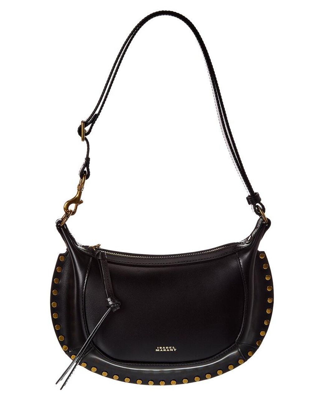 Isabel Marant Black Oskan Moon Leather Hobo Bag