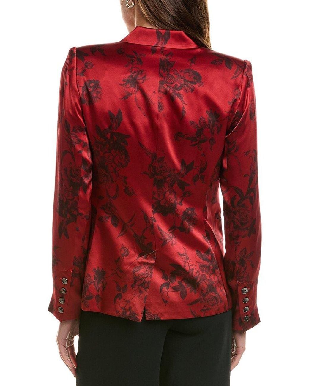 L'Agence Red Colin Silk Blazer
