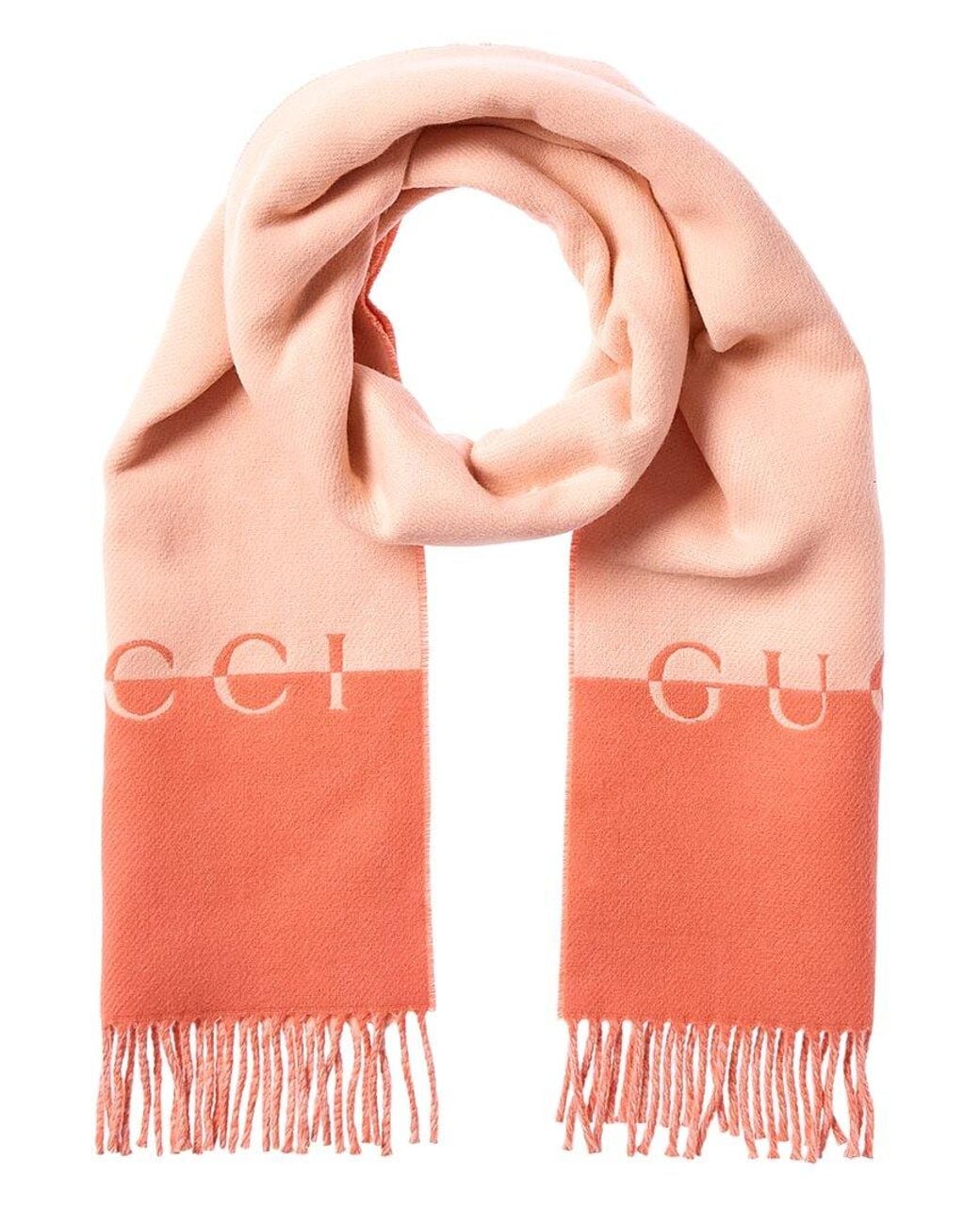 Gucci Orange Wool & Cashmere-Blend Scarf