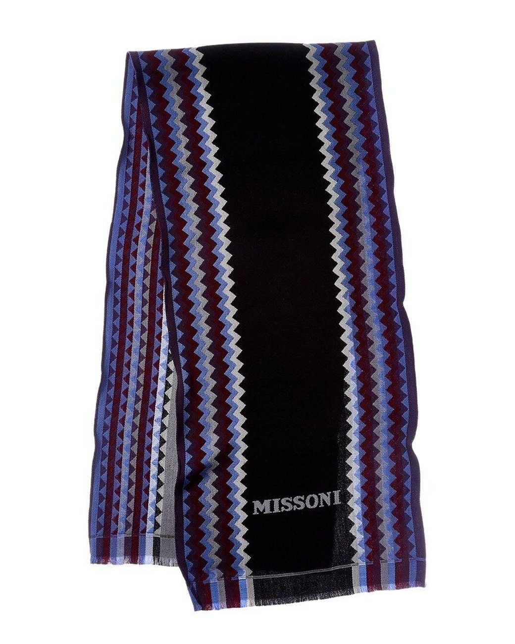 Missoni Blue Wool Scarf