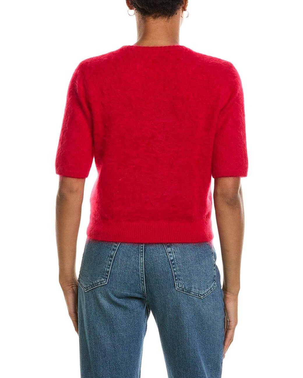 Rag & Bone Red Jada Brushed Cashmere Crewneck Sweater