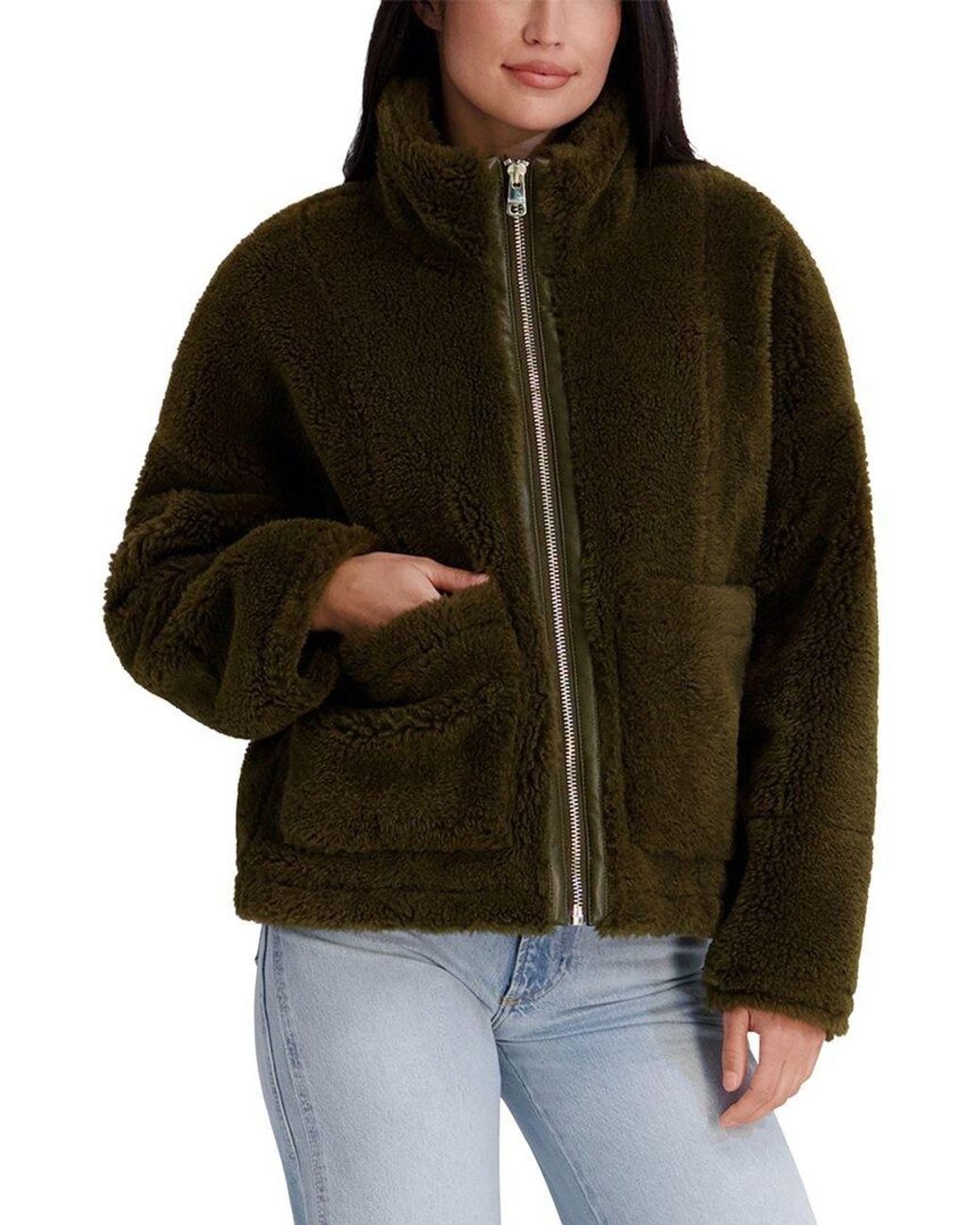 Kensie Black Plush Faux Fur Jacket, M