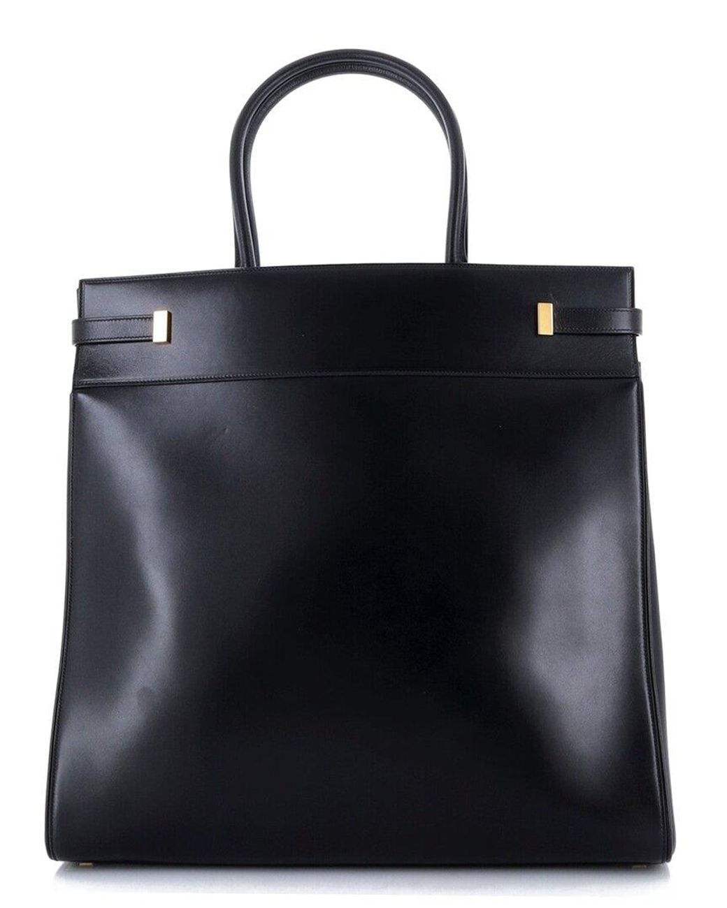 Saint Laurent Black Leather Manhattan Tote North South (Authentic Pre-Loved)