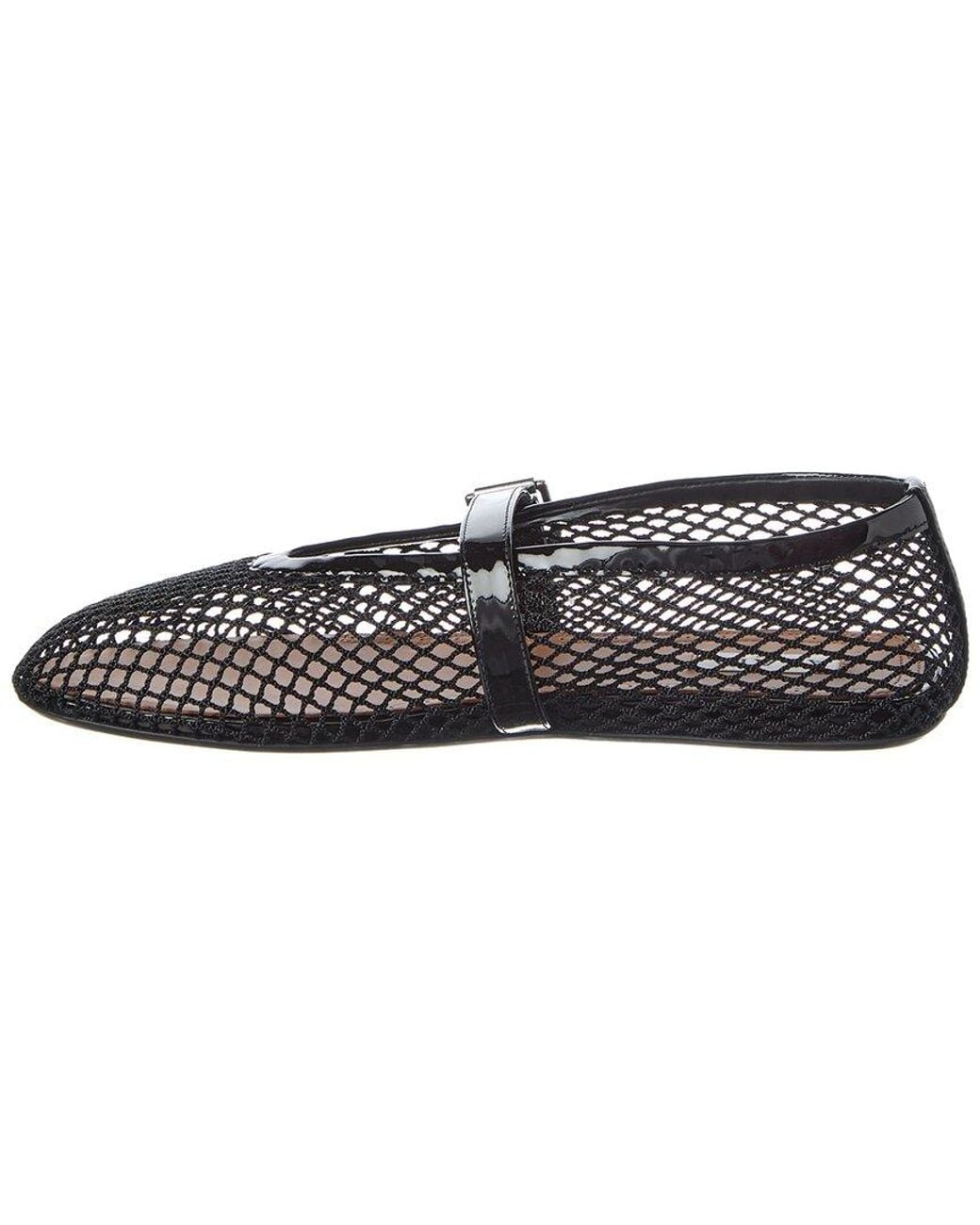 Alaïa Black Alaïa Fishnet & Patent Ballet Flat