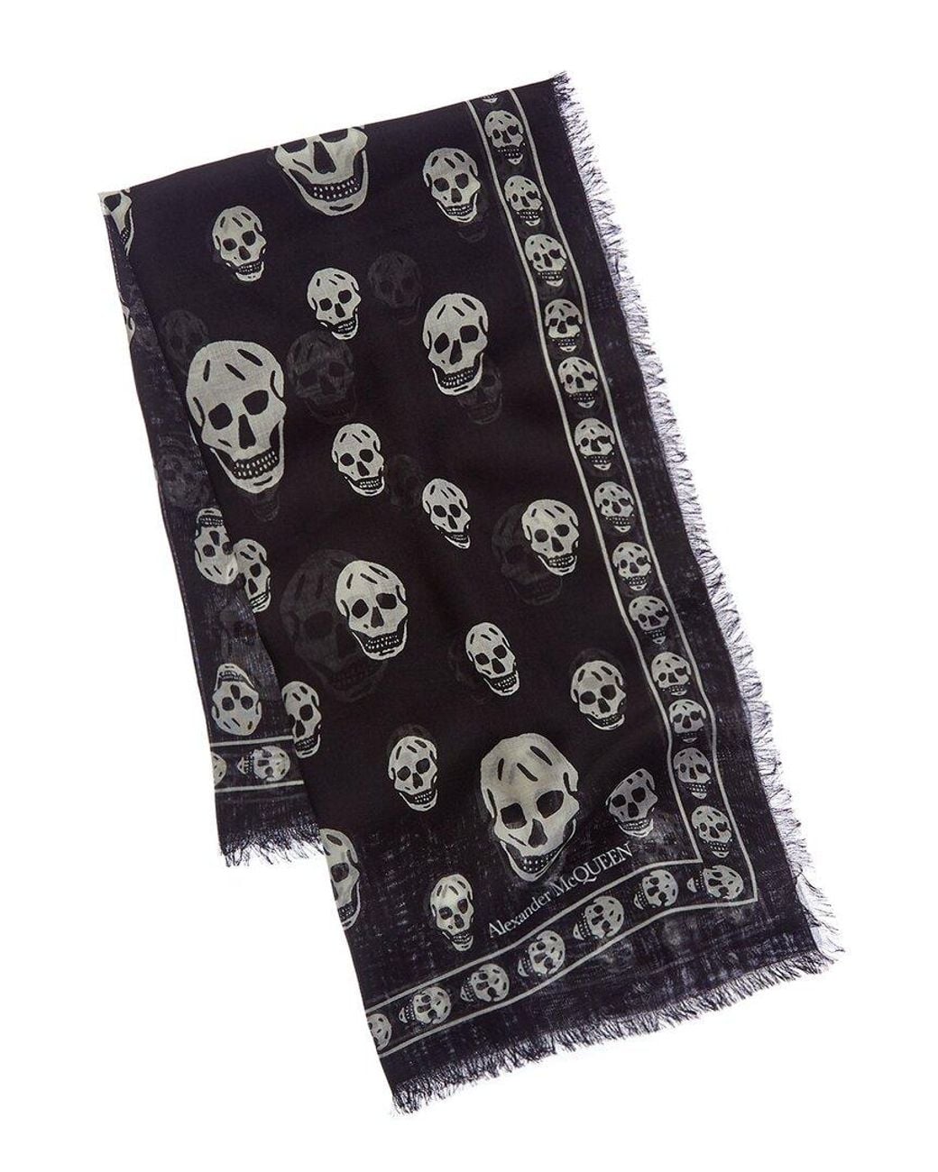 McQueen Blue Silk Scarf for men