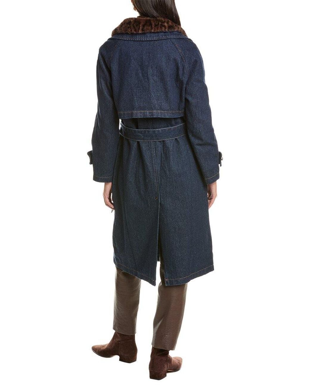La Fiorentina Blue Denim Trench Coat