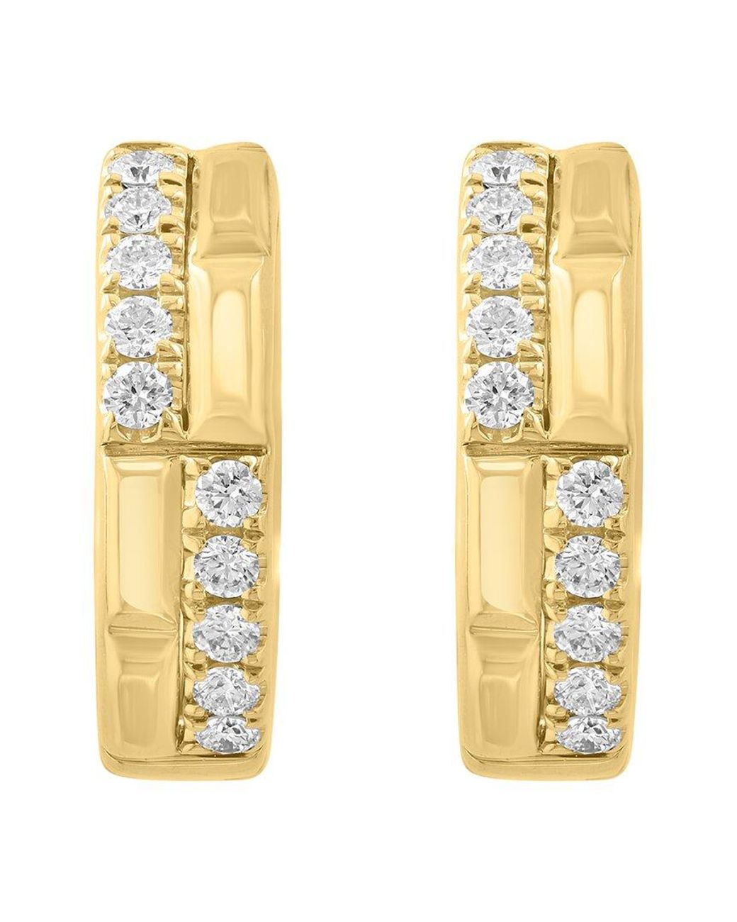 Effy Fine Jewelry Metallic 14k 0.29 Ct. Tw. Diamond Earrings
