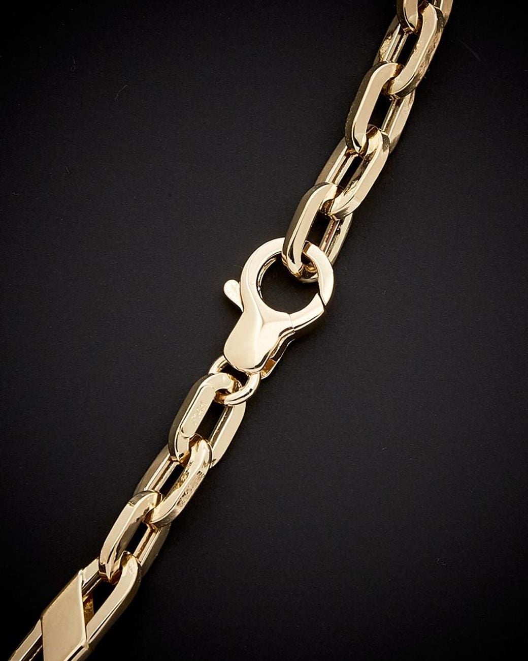 Italian Gold Black 14k Fancy Mariner Link Bracelet for men