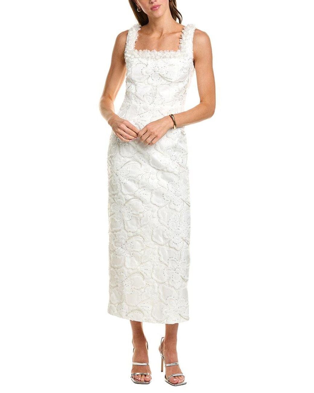 Elliatt White Elowen Textured Midi Dress