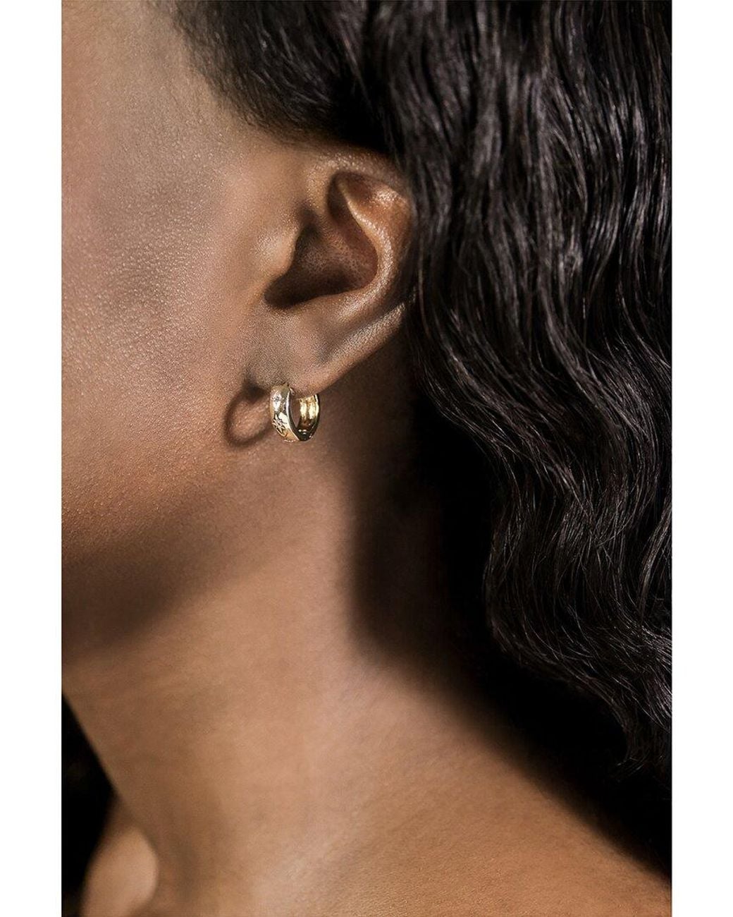 Sterling Forever Metallic Cz Harmoni Hoop Earrings