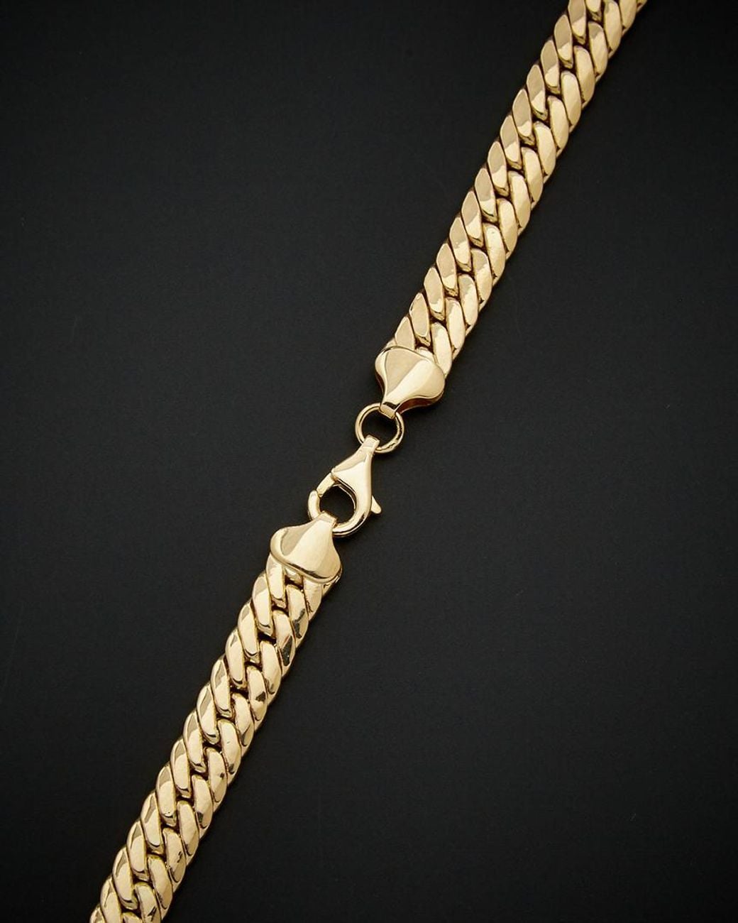 Italian Gold Black 14k Graduated Cuban Link Necklace