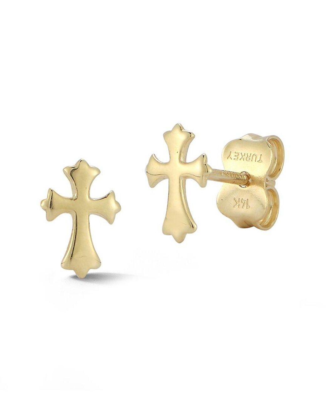 Ember Fine Jewelry Metallic 14k Dagger Cross Studs