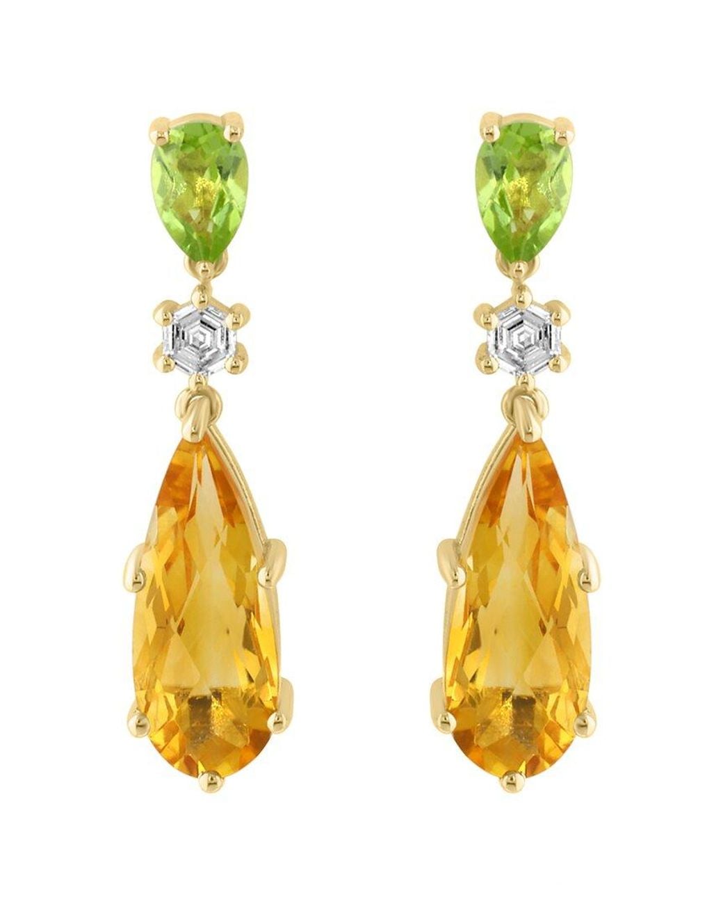 Effy Fine Jewelry Metallic 14K 5.81 Ct. Tw. Diamond & Gemstone Earrings