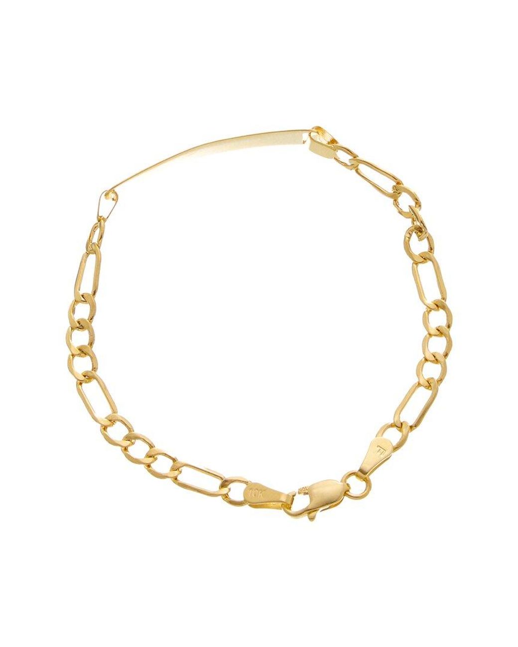 Italian Gold Metallic 10K 3.65Mm Figaro Bracelet