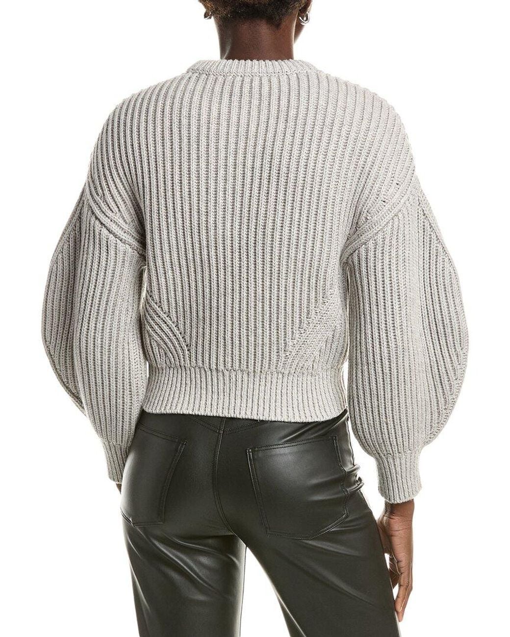 Michael Kors Gray Cashmere-Blend Arc Sweater