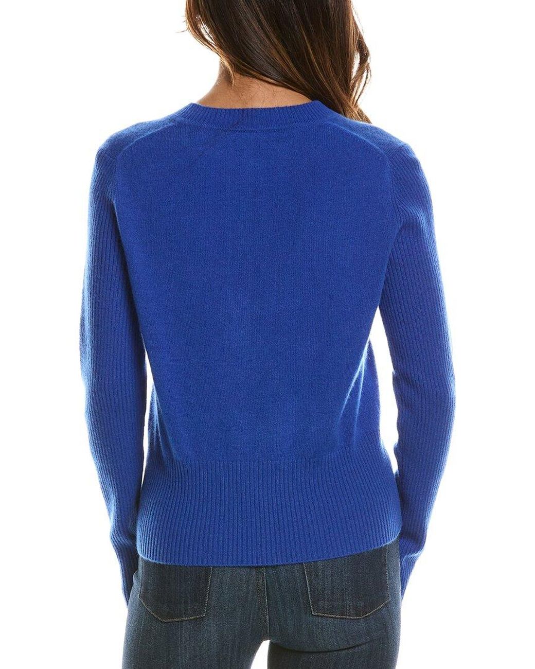 Forte Blue Crewneck 100% Cashmere Henley