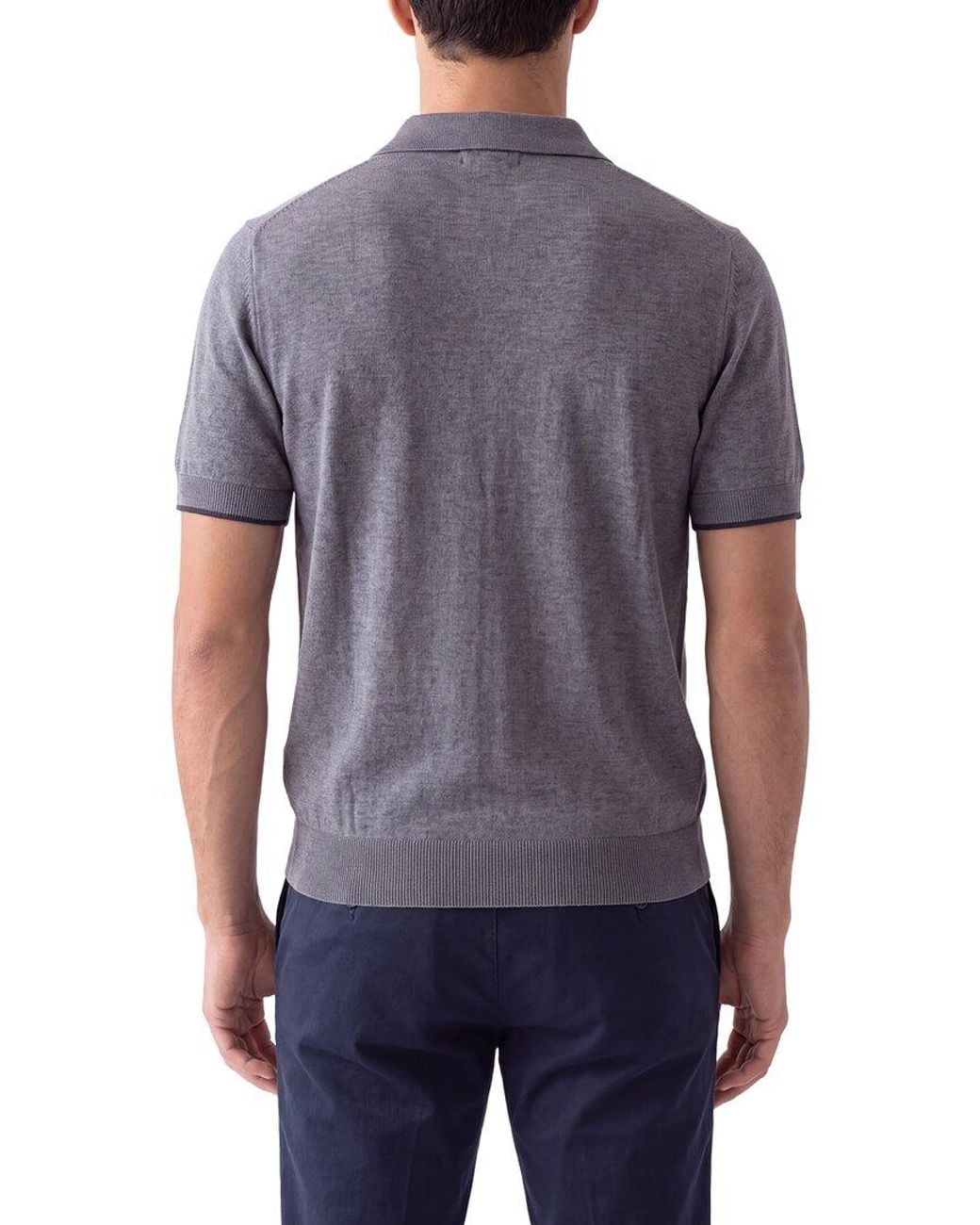 N.Peal Cashmere Blue Polo Zip Cashmere-Blend Sweater for men