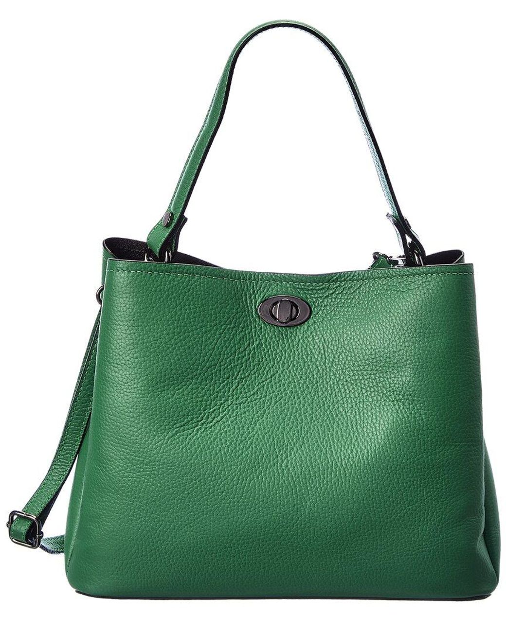 Italian Leather Tote in Green Lyst