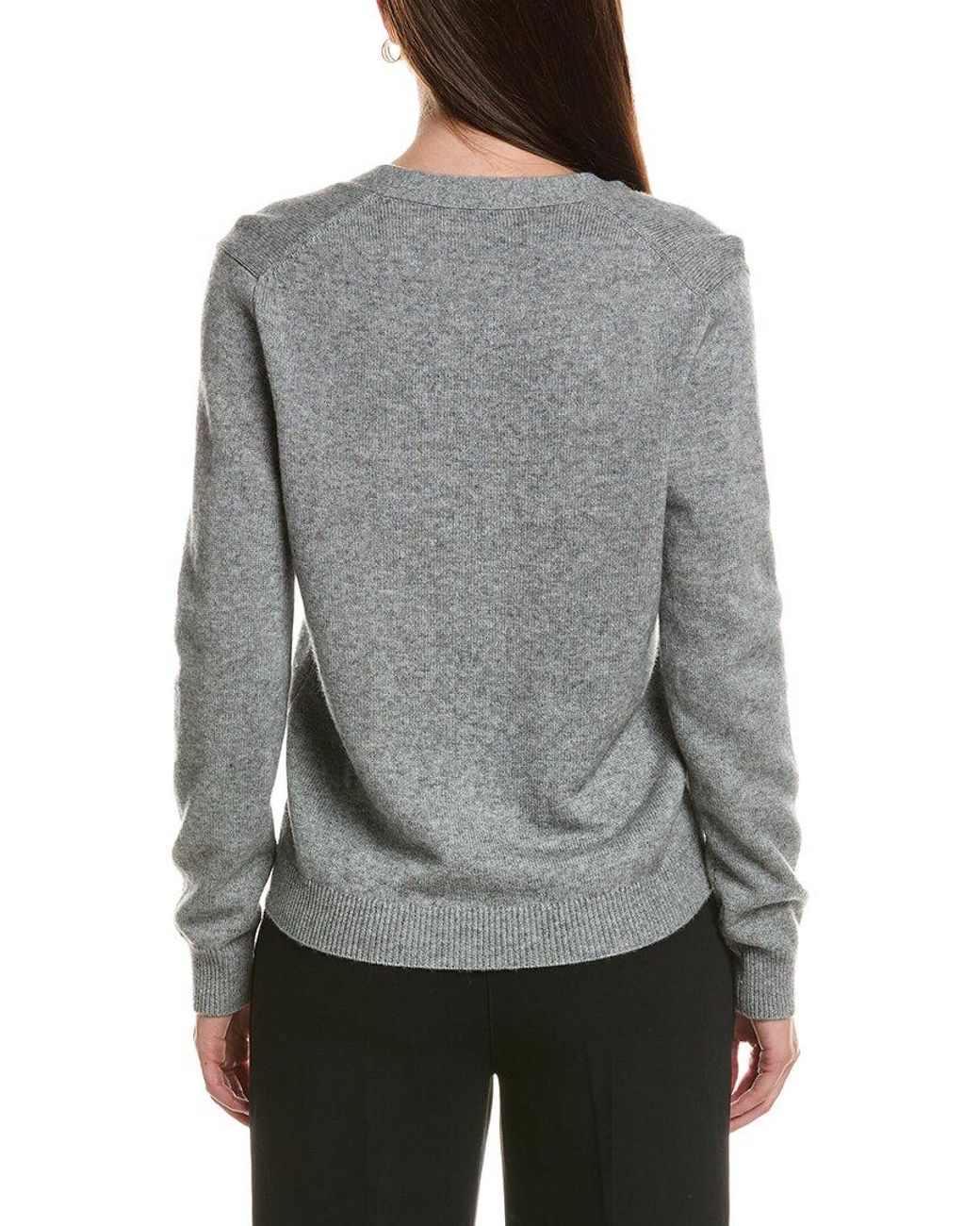 Bruno Magli Gray Wool & Cashmere-blend V-neck Cardigan