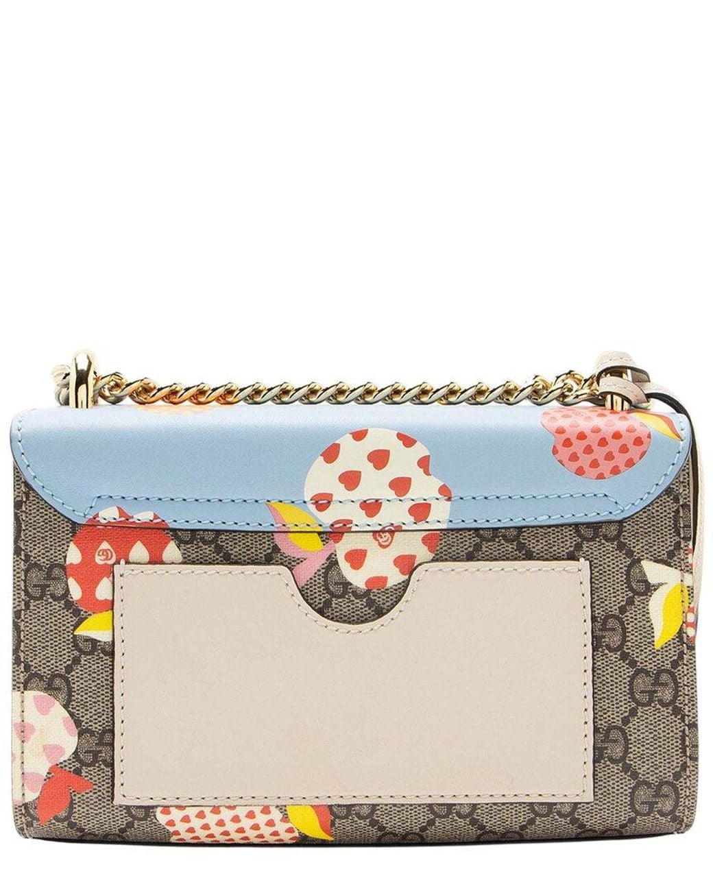 Gucci Blue GG Supreme Les Pommes Padlock Small Shoulder Bag (authentic Pre-loved)