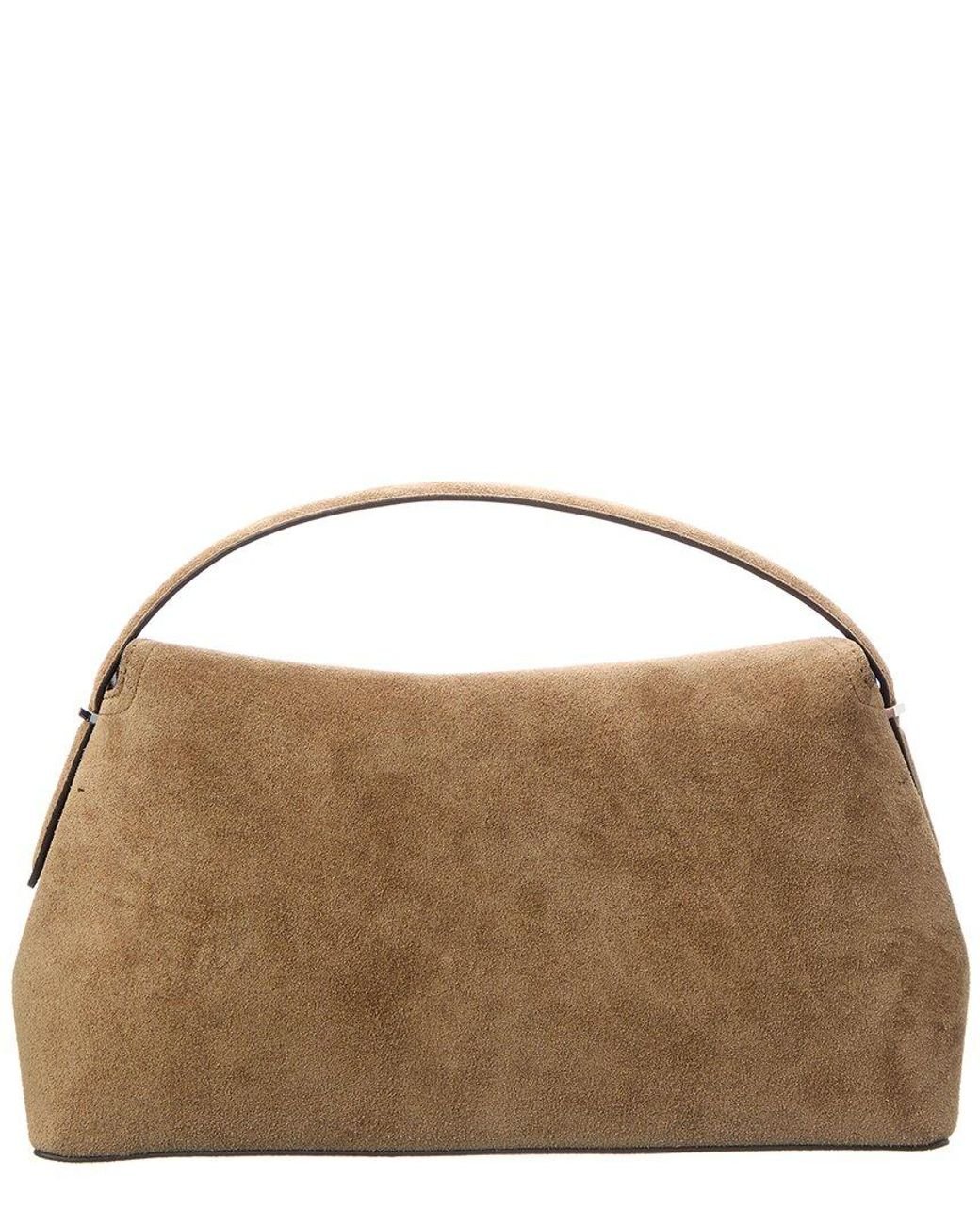 Totême  Brown T-Lock Suede Satchel
