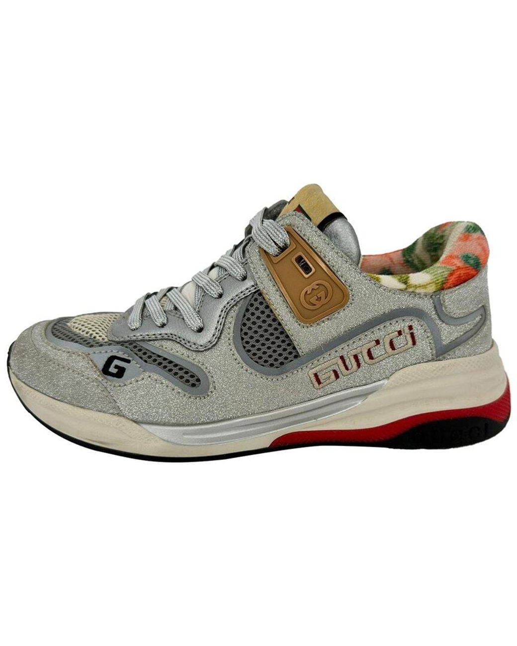 Gucci Gray Glitter Ultrapace Sneaker (authentic Pre-loved)