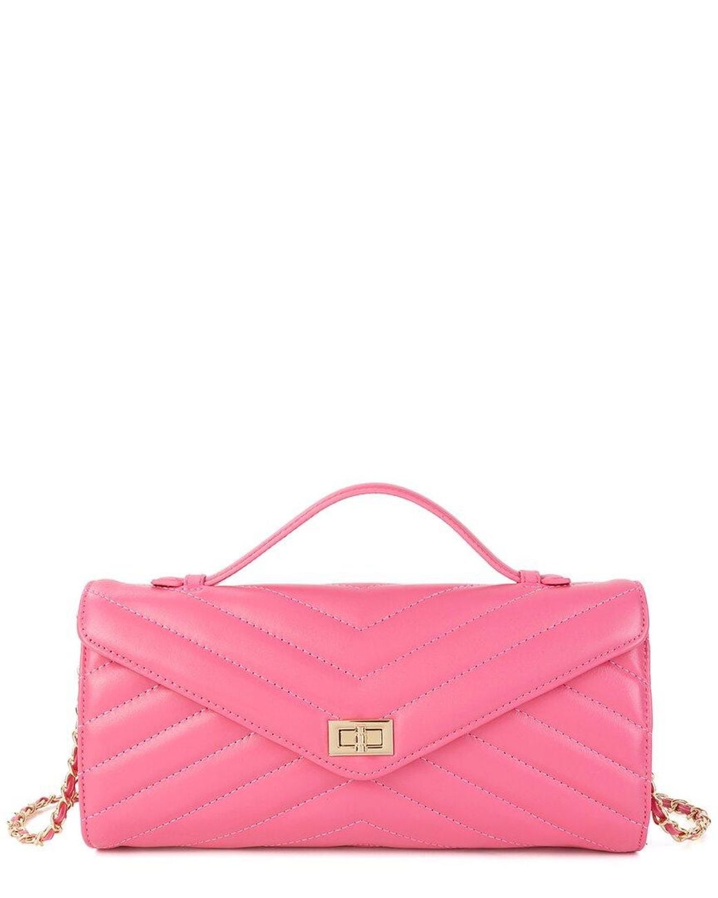 Tiffany & Fred Paris Pink Quilted Leather Shoulder Bag