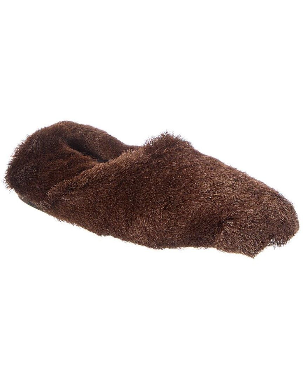Proenza Schouler Brown Ruched Tee Shearling Slipper