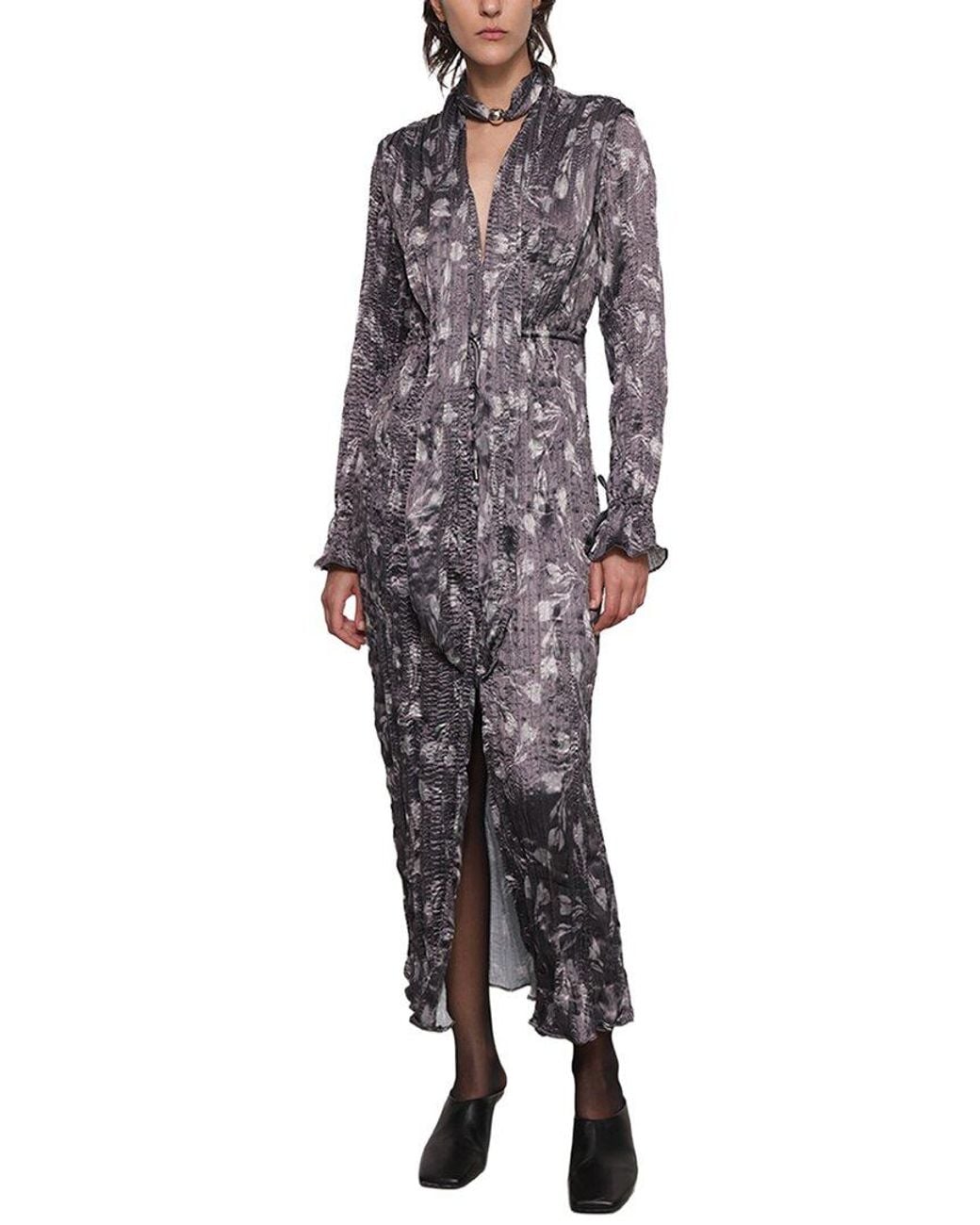 Sabina Musayev Gray Floris Midi Dress