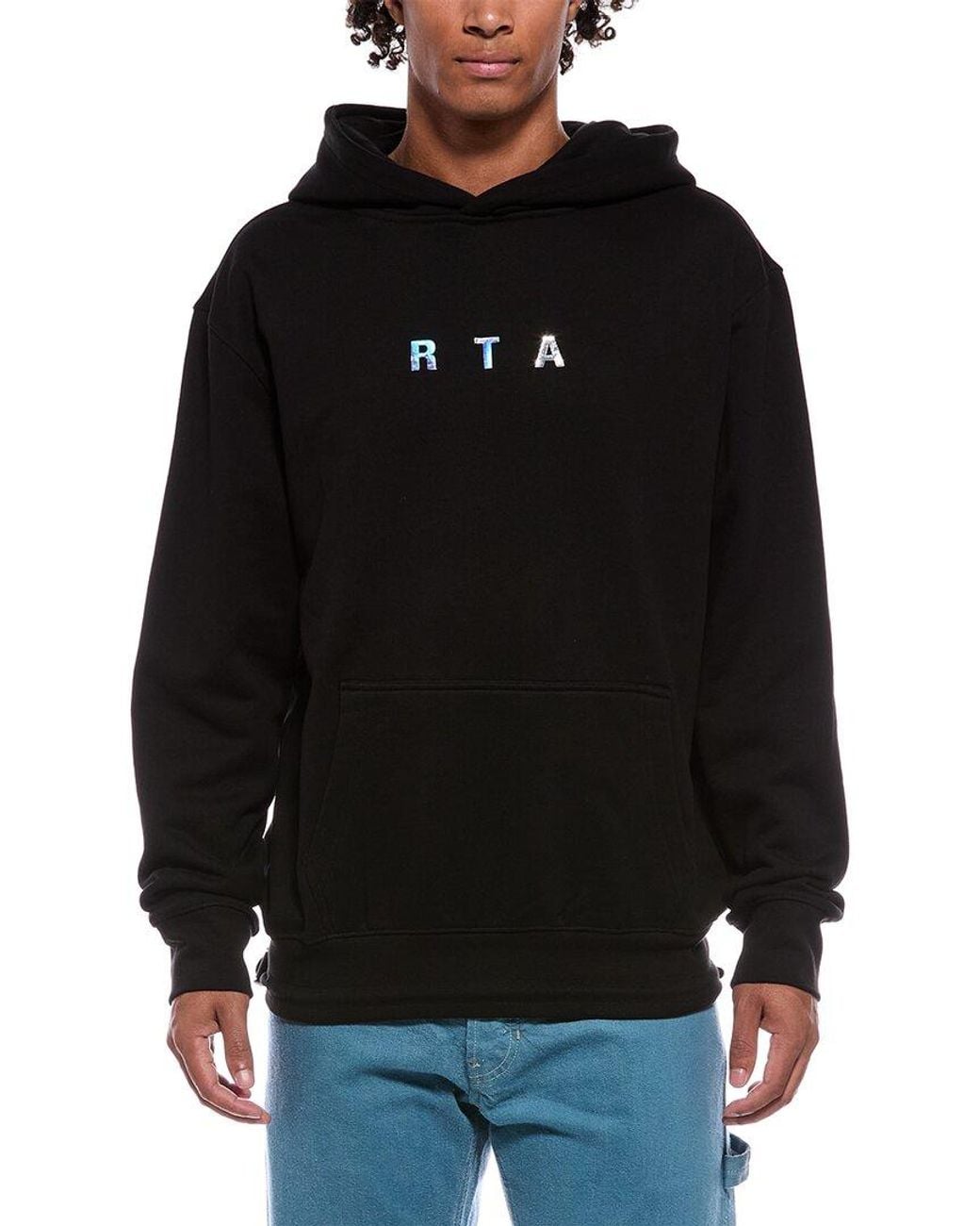 RTA Black Jordan Oversized Hoodie for men