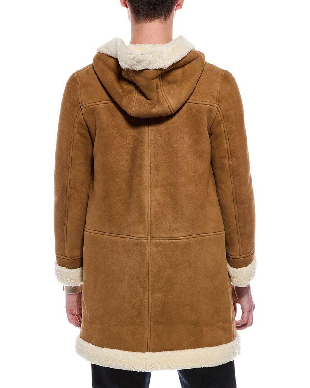 Isaia Brown Shearling Coat for men