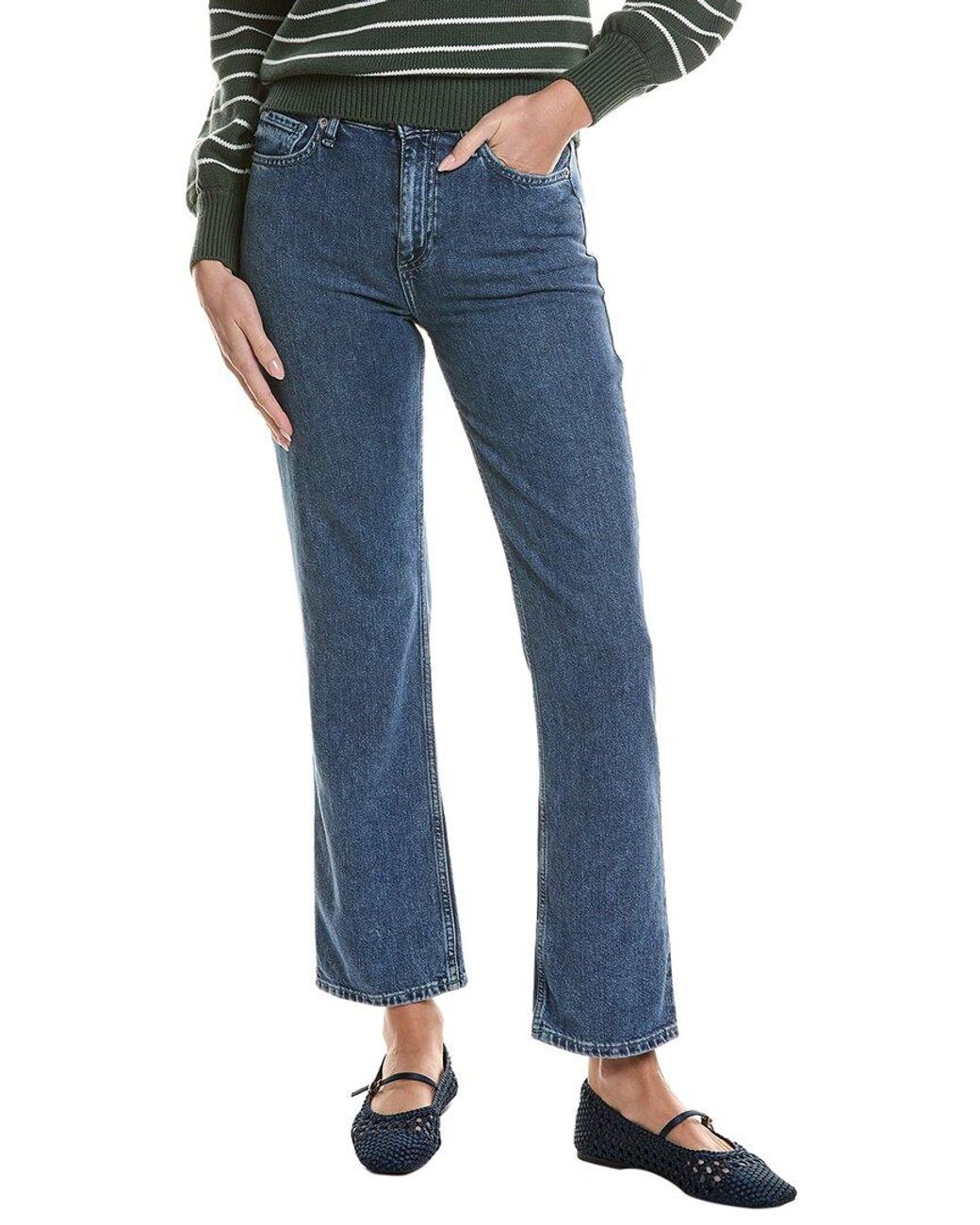 Rag & Bone Blue Alexa Mid Rise Straight Jean