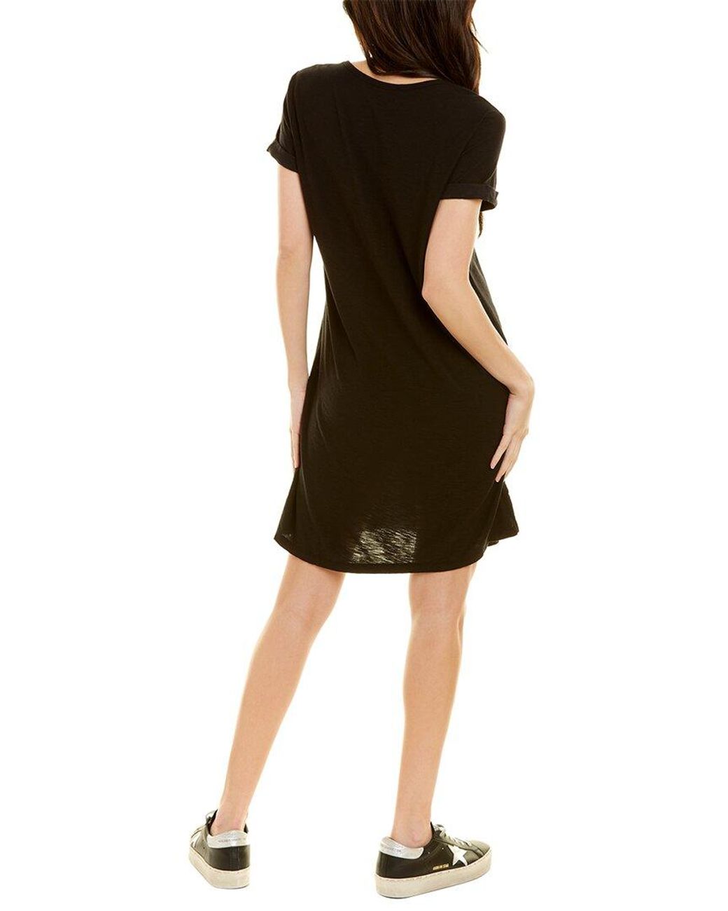 James Perse T-shirt Dress in Black | Lyst