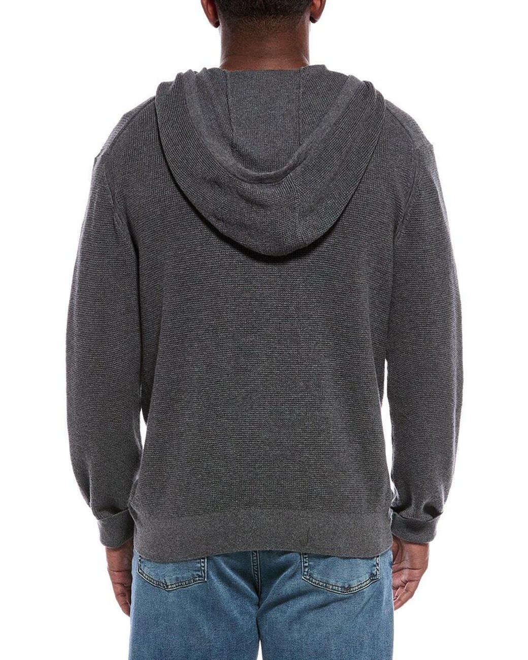 ATM Gray Waffle Cashmere-Blend Hoodie for men