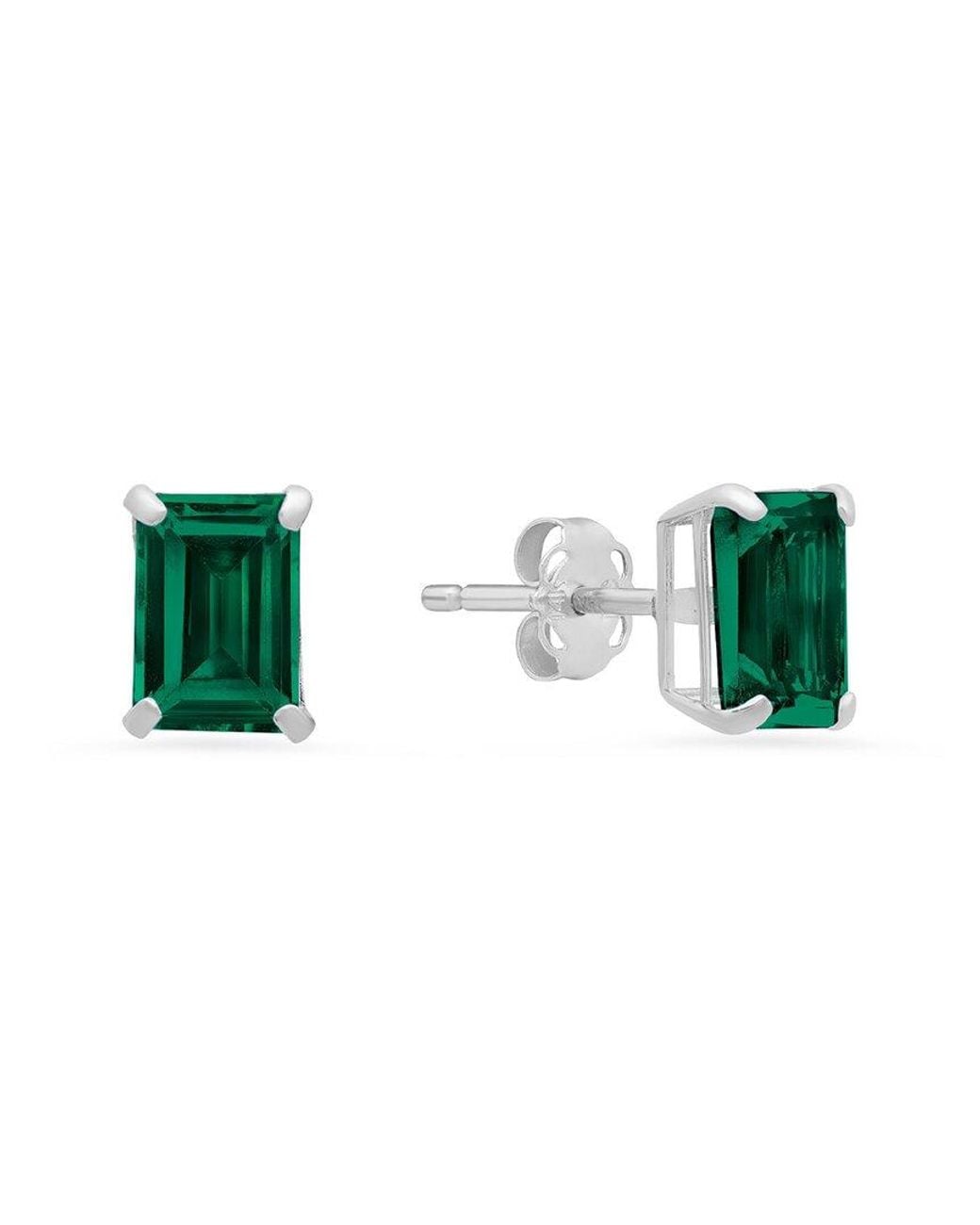 MaxColor Green 14k 1.50 Ct. Tw. Lab-grown Emerald Studs