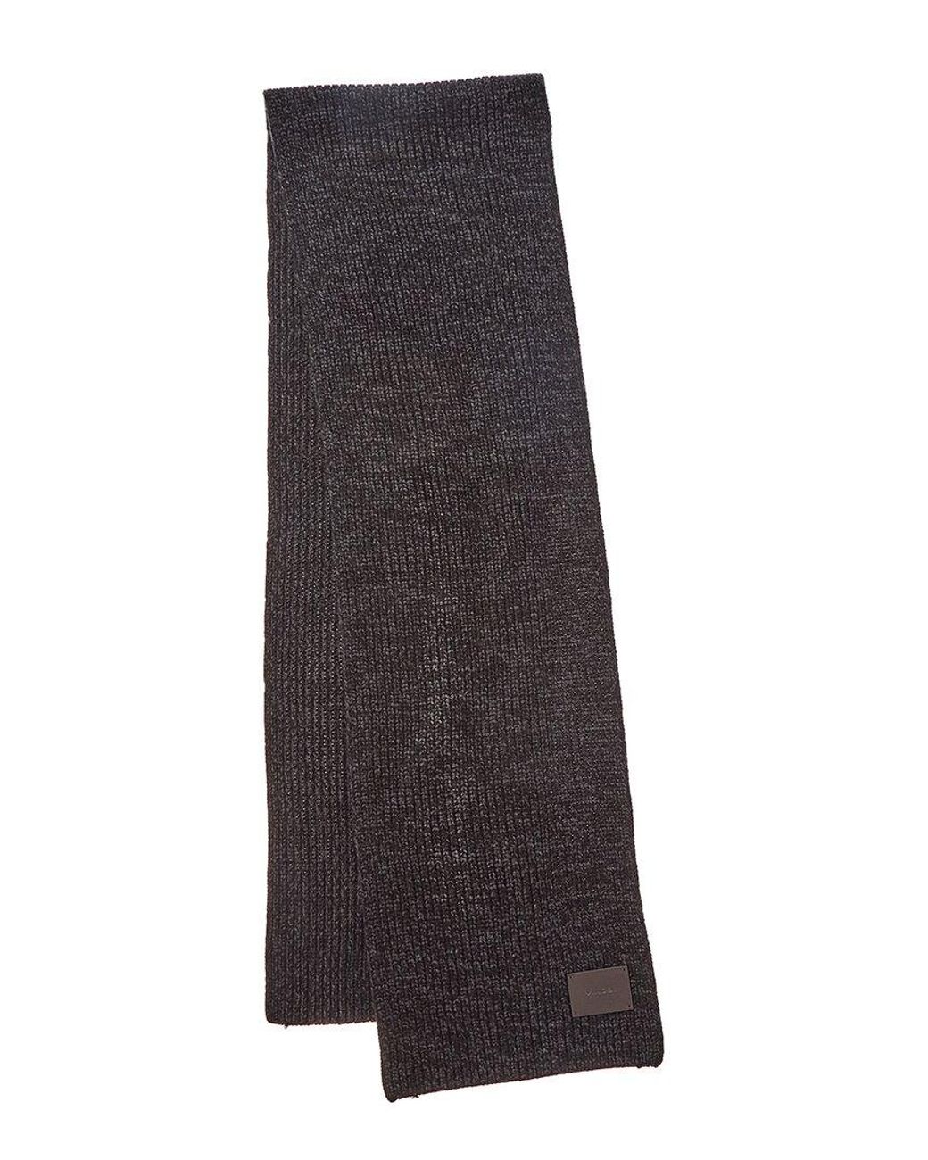 Vince Black Shaker Stitch Wool & Cashmere-Blend Scarf for men