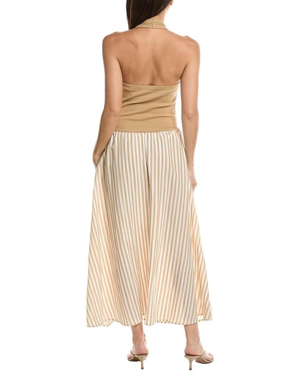 LNA Natural Hart Halter Dress