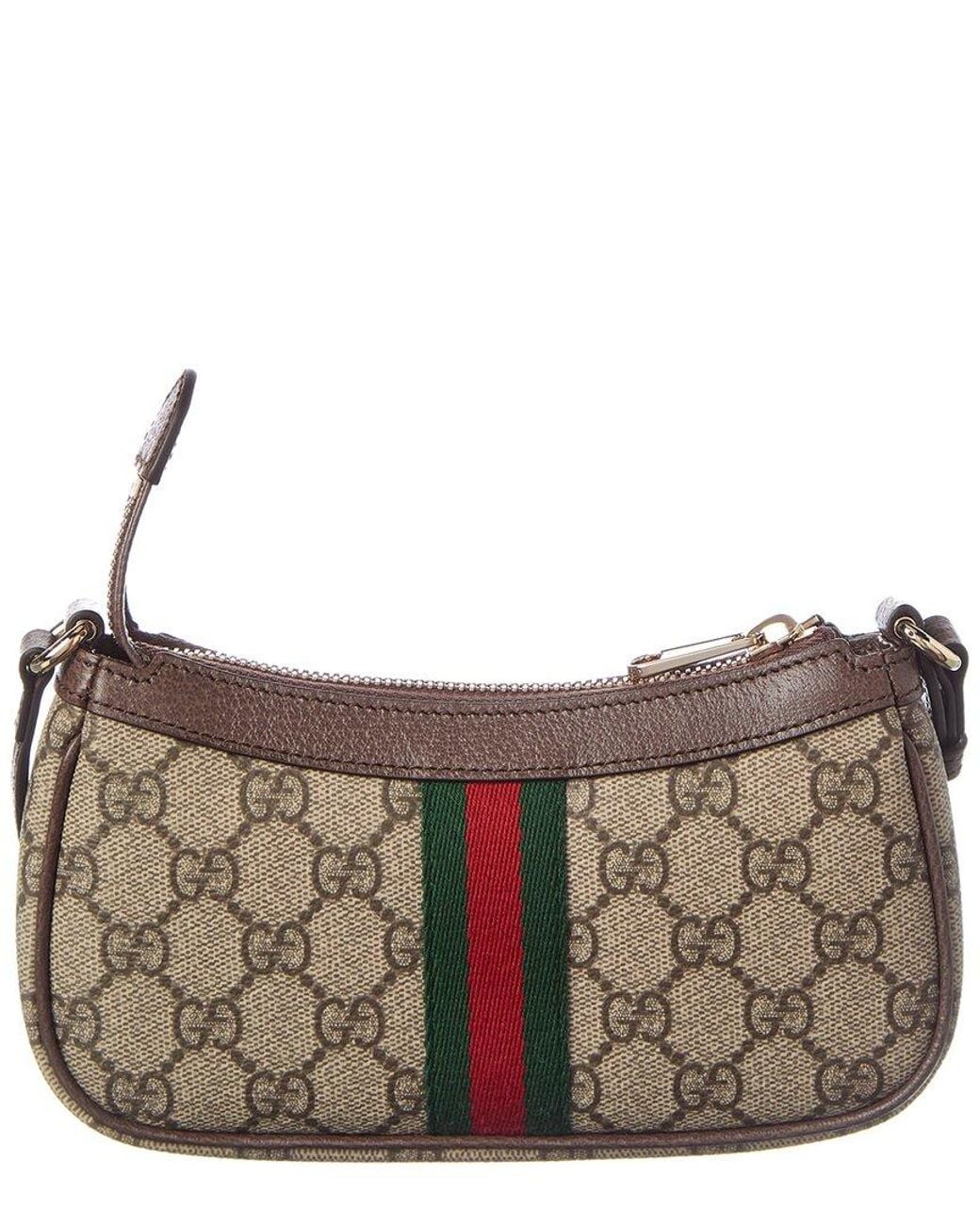 Gucci Brown Ophidia Mini Gg Supreme Canvas & Leather Shoulder Bag