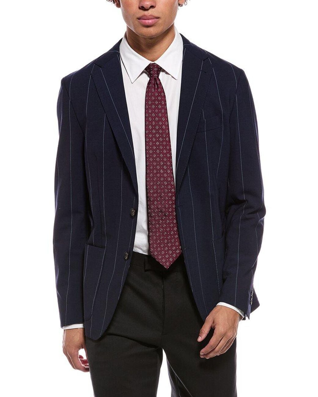 Eleventy Blue Single Breasted Wool-Blend Jacket for men