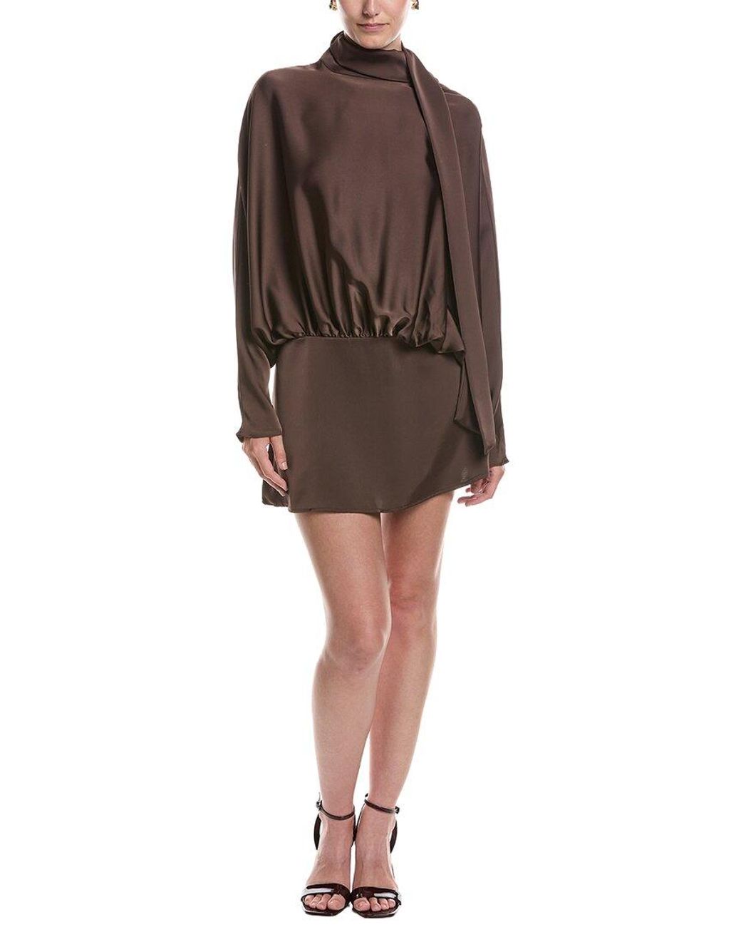 Moonsea Brown Mini Cocktail Dress