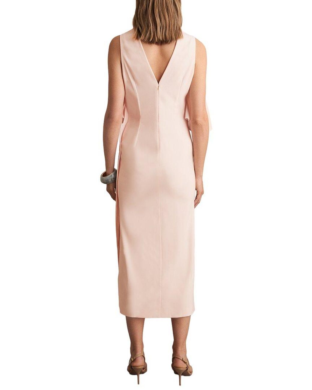 Reiss Natural Petra Cold Shoulder Midi Dress