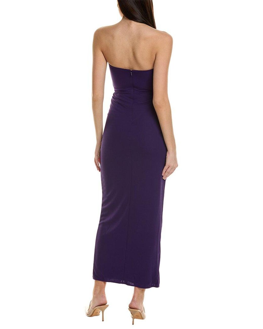 Nicholas Purple Skylar Twist Front Cut Out Gown