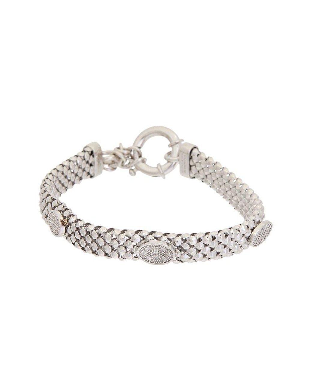 Meshmerise Metallic 18k Over Silver 0.12 Ct. Tw. Diamond Bracelet