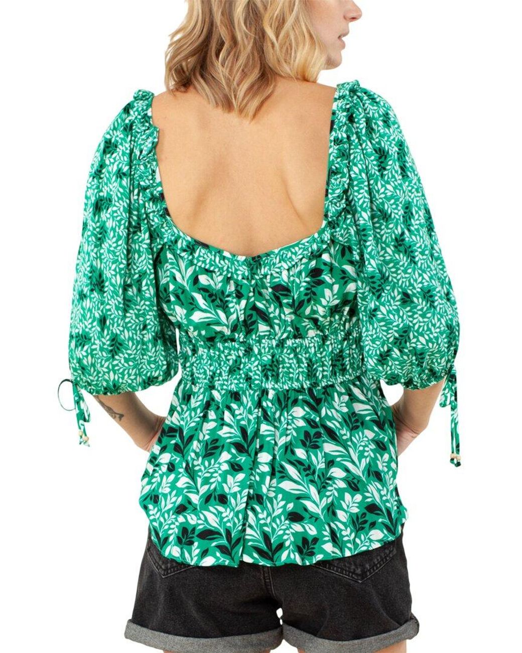 Hale Bob Green Scoop Neck Top