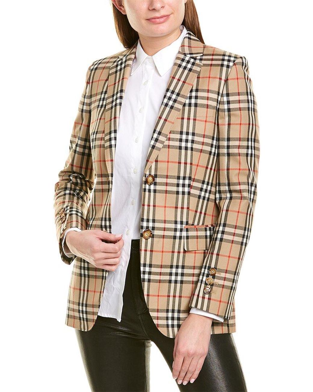 Burberry Vintage Check Wool Blazer in Brown Lyst