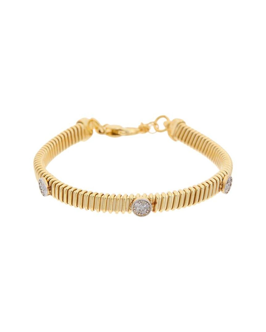 Meshmerise Metallic 18k Over Silver 0.12 Ct. Tw. Diamond Bracelet