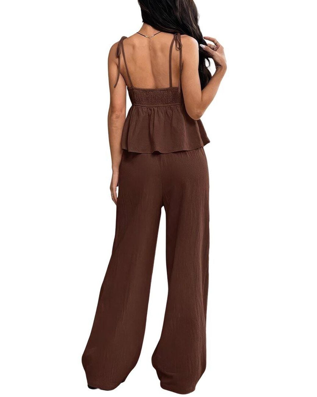 Maya Rosa Brown 2Pc Top & Pant Set