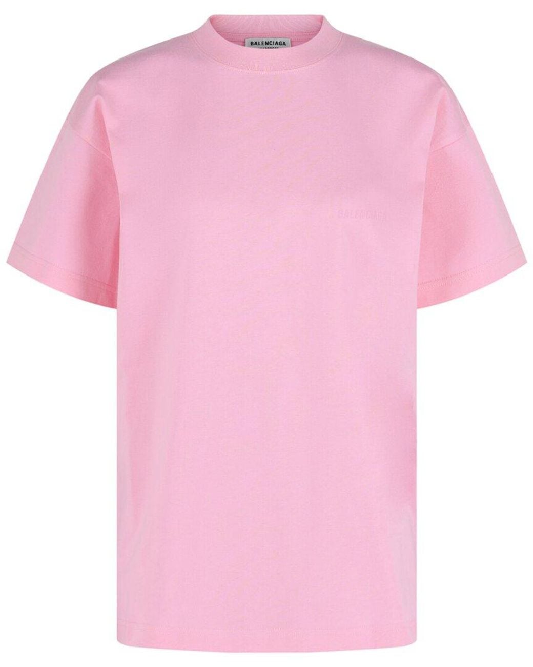 Balenciaga Pink Medium-Fit Tonal Logo T-Shirt