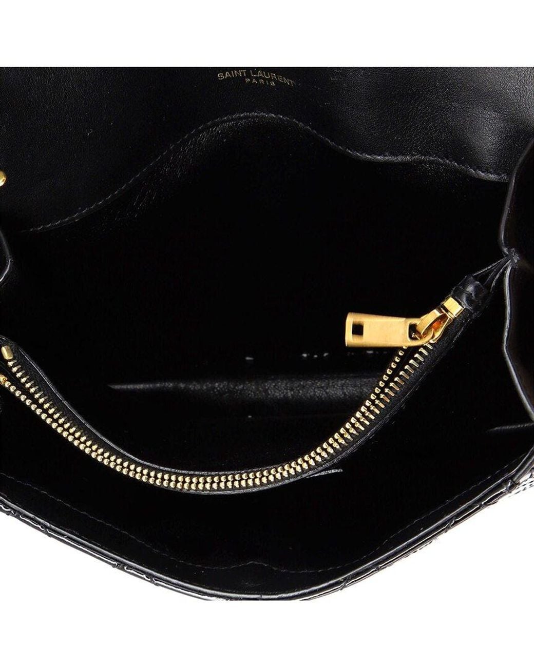 Saint Laurent Black Gaby Envelope Satchel Quilted Leather Mini (authentic Pre-loved)
