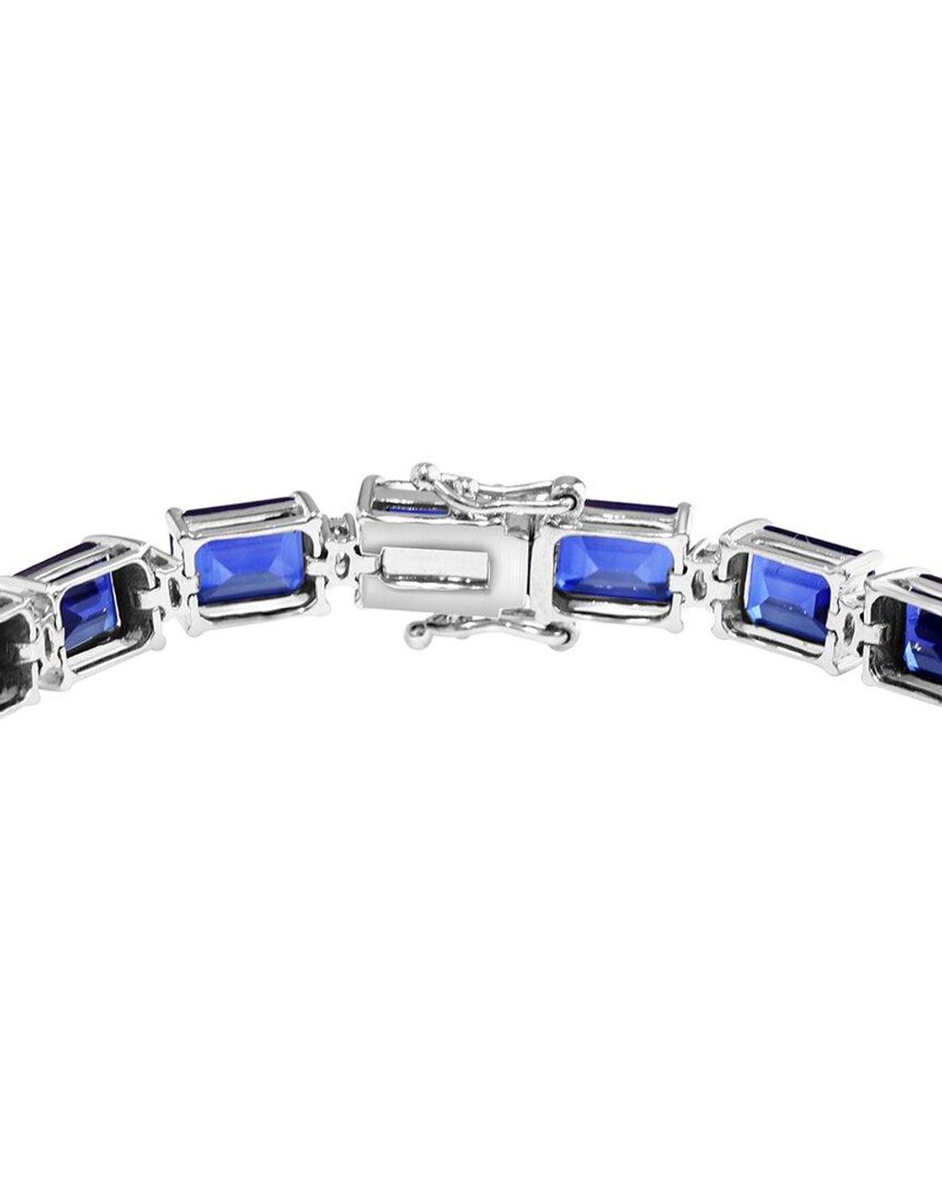 Effy Fine Jewelry Blue 14K 30.07 Ct. Tw. Lab-Grown Diamond & Lab-Grown Sapphire Bracelet